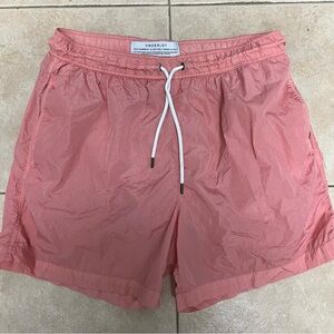 Crossley Shorts Mens Medium Pink Made in Italy Swim Trunks Quick Dry Mesh Lined